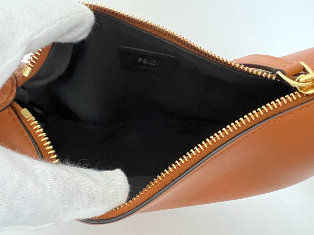 Fendi Graphic Handbag Shoulder Bag Brown Leather - Picture 7 of 10